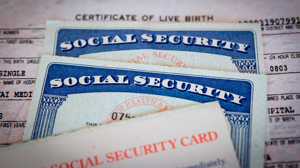 Social Security cards and a birth certificate